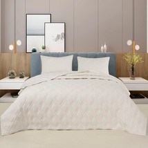 DOWN HOME 3 Pieces Cozy Chenille Quilt Set Coverlet QUEEN Diamond Stitch... - $726.01 MXN