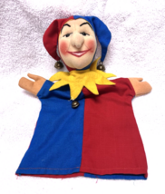 Vintage Court Jester Hand Puppet Sculpted Felt Face Hand Painted w Jingl... - €25,25 EUR