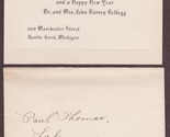 Mr. &amp; Mrs. John Harvey Kellogg 1919 Christmas Card - Doctor &amp; Cereal Fame - $12.75