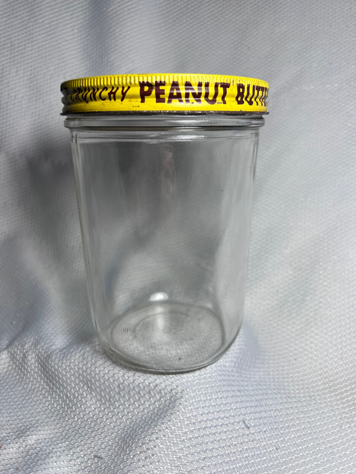 VTG Large Velvet Crunchy Peanut Butter Fresh Pure Delicious Empty Jar Canister - £23.94 GBP