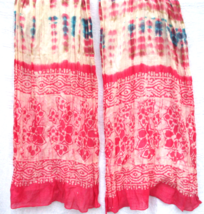 ECHO Sheer Batik Tie Dye Crinkle Gauze Scarf Tiered Pink Blue 70 x 19 Vi... - £18.91 GBP