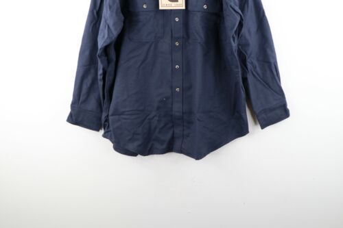 Deadstock Vtg 90s Carhartt Mens 3XL Moleskin Chamois Cloth Button Shirt Navy USA Item image 3
