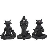 Ebros Larger 8.5&quot;H See Hear Speak No Evil Zen Yoga Black Cats Figurine S... - $821.16 MXN