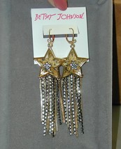 Betsey Johnson Celestial Star Fringe Chandelier Earrings NWT - £27.81 GBP