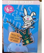 2006 It&#39;s Happy Bunny Charm Necklace (Boys Lie and Kind Of Stink) NEW US2 - $11.99