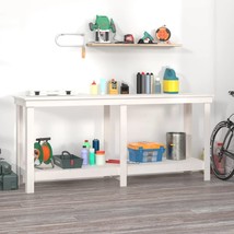 Work Bench White 180x50x80 cm Solid Wood Pine - £96.19 GBP