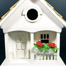 Gardeners Eden White Bird House Wood House With Hanger Never Used - $24.95