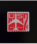 1960 7c Jet Airliner - Carmine (Coil) Scott C61 Mint F/VF NH - $37.69 MXN