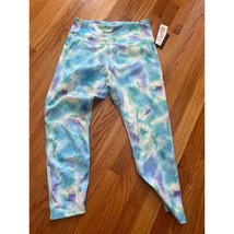 Nanette Lepore  Play Vista Blue Combo Compression leggings L NWT $58 watercolor - $19.43