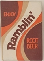 Enjoy Ramblin&#39; Root Beer 3&quot; X 2&quot; Pinback Button - £4.68 GBP