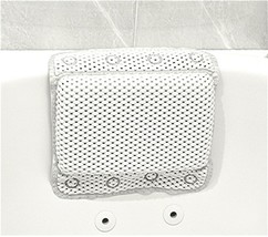 Non-Slip Foam Spa Bath Pillow 8 Suction Soft Luxurious Hot Tub Memory Foam White - £7.86 GBP