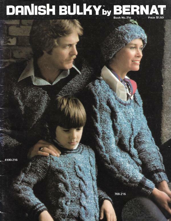Danish Bulky by Bernat Book #216 1975 Knit Knitting Book for the Whole Family - $11.87
