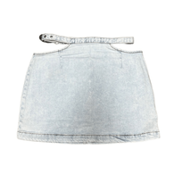 Revolve WeWoreWhat Womens Medium Cutout Mini Skirt Blue Light Wash Stret... - £22.52 GBP