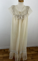 Vintage Shadowline Women&#39;s M Nightgown &amp; Robe Peignoir Set Nylon Chiffon - £47.83 GBP