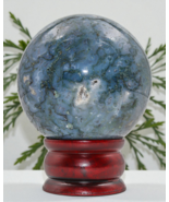 Fine Green MOSS AGATE Crystal Sphere Healing Metaphysical Stone Decor Gi... - $101.22