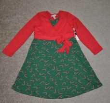 Girls Dress Bolero Christmas Speechless Red Green Candycane Holiday Part... - $27.72