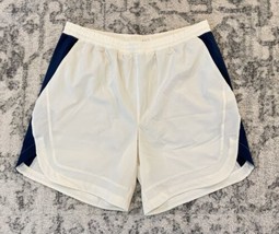 Peloton Shorts Mens Large Bicycle Cycling Beige Blue Lined Pockets Running - $24.74