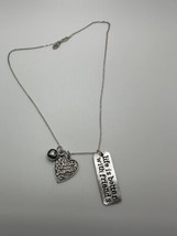 Vintage Silver Alisa Michelle Best Friends Heart Necklace 18&quot; NB8 - £23.48 GBP