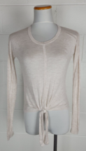 Madewell Modern Tie Front Sweater Lightweight Vanilla Tan H4689 XXS - £11.86 GBP