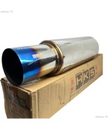 TITANIUM HKS JDM HI-POWER UNIVERSAL SINGLE EXHAUST MUFFLER Inlet 2.5 Out... - $125.90