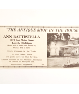 1967 Ann Battistella Antiques Shop Advertisement Lowell Michigan Vintage... - $27.56 CAD
