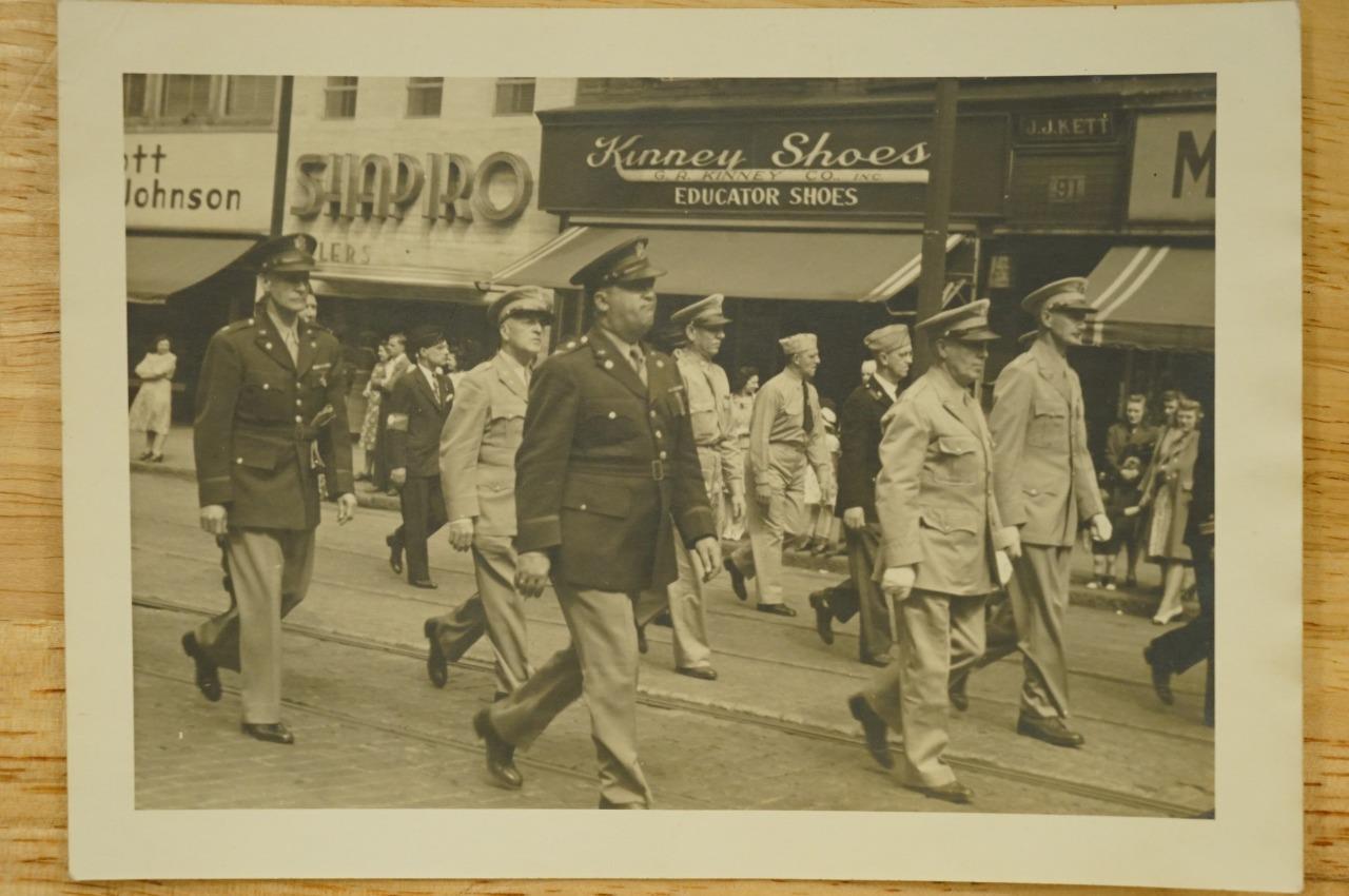 US Military Photo WW2 Veterans Parade City Business Street Colonel Chamb... - $24.74