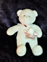 GUND Baby Babys First Christmas White Bear 10&quot; Plush Stuffed Animal - $10.88