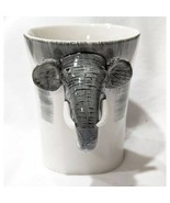 Pier 1 Elephant Handle Mug 3D Hand-Painted Stoneware 12 oz - €7,57 EUR
