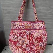 Vera Bradley Double Handle Pink Purse Tote Handbag Floral Zip Pockets - £10.63 GBP
