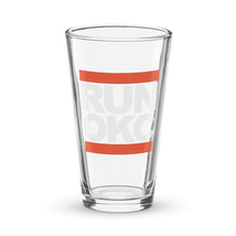 RUN OKC 16 oz Shaker Pint Glass Oklahoma City Basketball Drinking Glass - £18.69 GBP