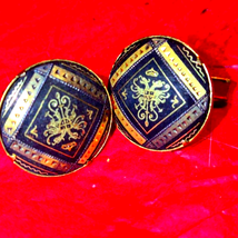 Gorgeous Vintage Damascene cufflinks - £25.32 GBP