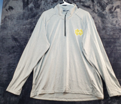 Notre Dame Fighting Irish Football Champion Sweatshirt Mens XL Gray 1/4 Zip Logo - $13.99