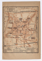 1906 Original Antique City Map Of Pistoia / Tuscany / Italy - £16.84 GBP