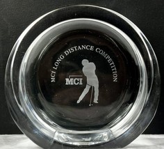 Vintage Crystal Golf Award Mci Telecom Long Distance Competition Glass Trophy - £35.29 GBP