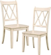Lexicon Cedric Double-X Back Wood Side Chairs (Set Of 2), White - £197.92 GBP