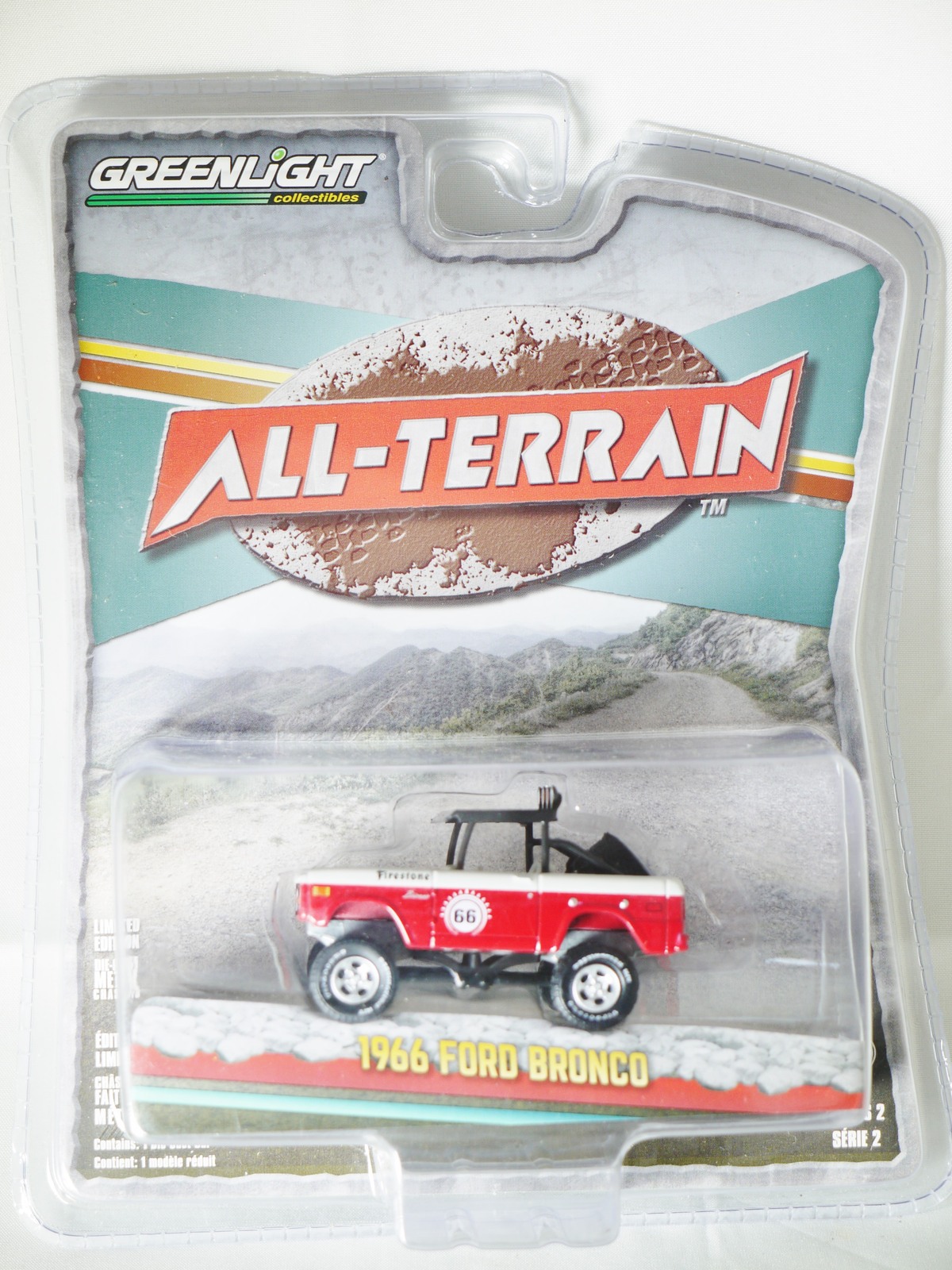 GREENLIGHT 1/64 ALL-TERRAIN Series 2 1966 FORD BRONCO Die-cast Figure Red - $25.99