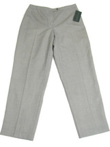 NWT Gray Windowpane Pants 10 $88 Wool Blend Lined 27&quot;  Harve Benard Womens M - £13.11 GBP