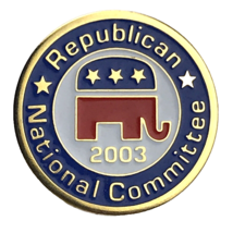 Republican National Committee 2003 Pin Gold Tone Enamel Elephant Politic... - $9.95