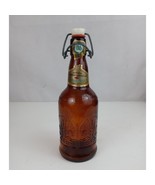 Vintage Cerveza Conmemorativa Beer Glass Bottle Swing top Stopper Mexico 86 - $8.90