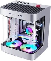 Segotep Slath Mini ITX Computer Case Double Curved Gaming Case GPU Verti... - $417.99