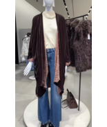 ZARA BNWT 2025. BROWN VELVET KIMONO COAT ASYMMETRIC HEM. 8869/128/700 - €193,53 EUR