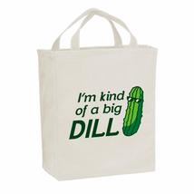 I&#39;m Kind Of A Big Dill - Pickle Pun Food Joke Humor Canvas Reusable Grocery Tote - £19.18 GBP