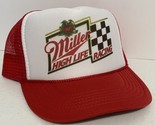 Vintage Miller High Life Racing  Trucker Hat  snapback Unworn Red Cap NA... - £14.12 GBP