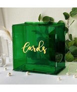 OurWarm Acrylic Wedding Card Box with Lock, Green Gift Card Box for Wedd... - $25.00