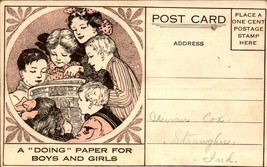 Vintage Sunday School Ad POSTCARD- For &quot;A Doing Paper For Boys &amp; Girls&quot; BK54 - £3.49 GBP