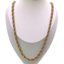 AWA Vintage Monet Gold &amp; Silver Weaved Necklace - £59.34 GBP