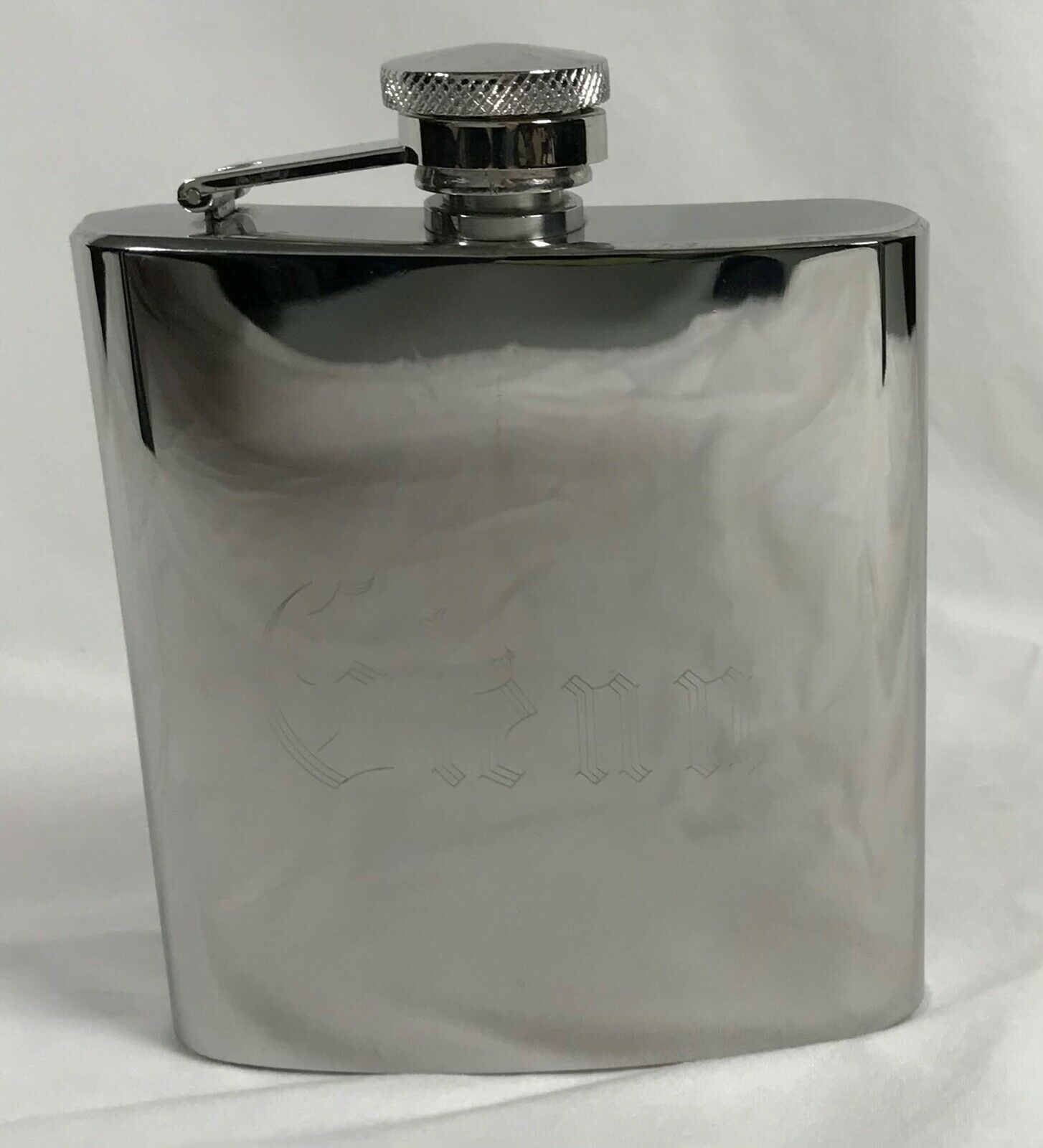 Chrome Stainless Steel Hip Flask 7 Ounces with the name “Glenn” Engraved  - $14.95