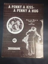 Andrews Sisters A Penny A Kiss A Penny A Hug 1950 Vintage Sheet Music  - £4.57 GBP