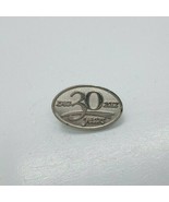 Vintage 1982-2012 30 Years Service Silver .5&quot; x .75&quot; Lapel Hat Pin - $5.34