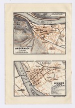 1925 Original Vintage Map Of Andernach / Neuwied / Germany - £14.40 GBP